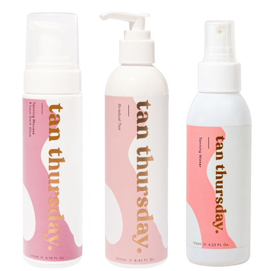 3 Hour Dark Glow Tanning Mousse + Tanning Water + Gradual Tan